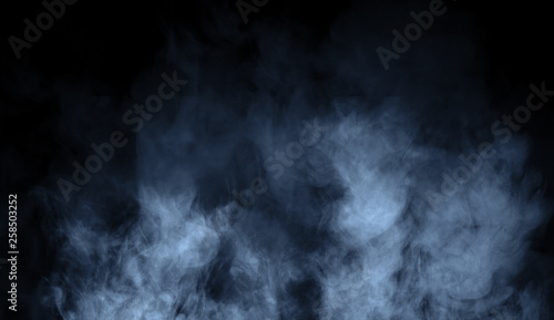 Abstract blue smoke steam moves on background . The concept of aromatherapy