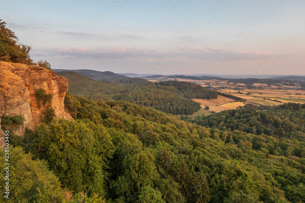 Sandstone rock formation Hohenstein in Germany