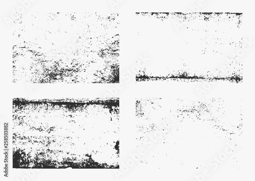 Set of monochrome abstract vector grunge textures.