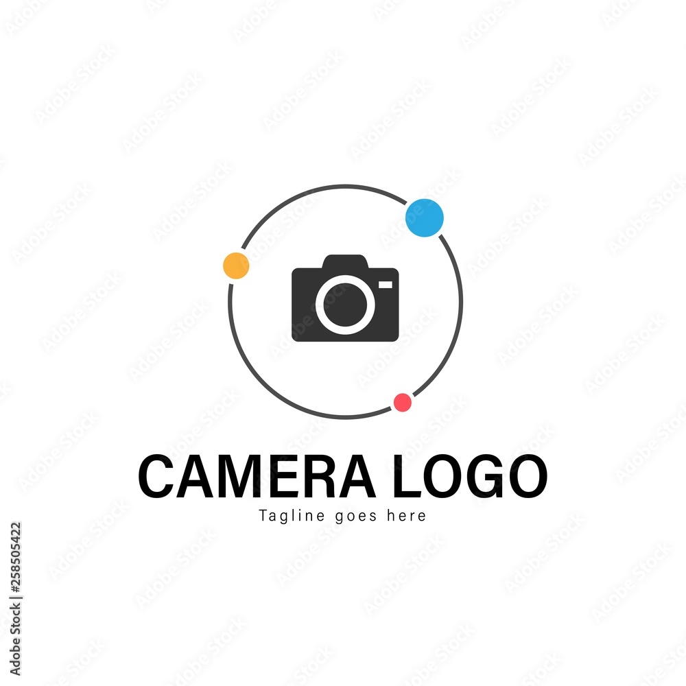 Camera logo template design. Camera logo with modern frame vector design Camera logo template design. Camera logo with modern frame vector design