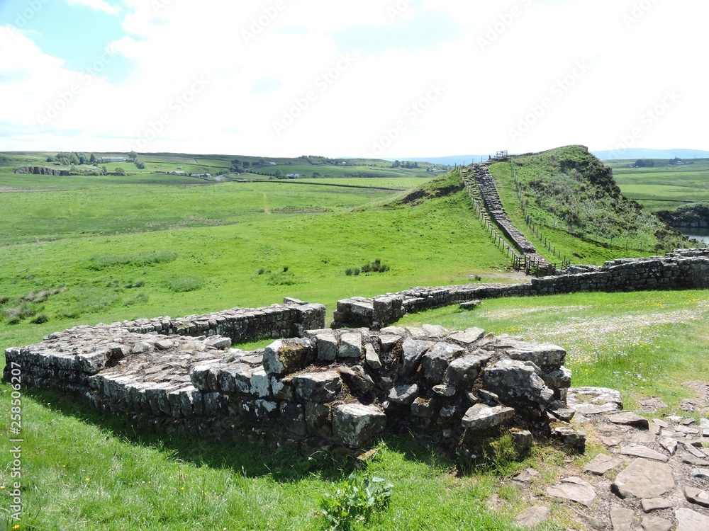 Hadrian's Wall in Northumberland, UK
