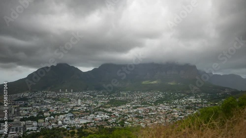 Cape town table mountain nature view time lapse