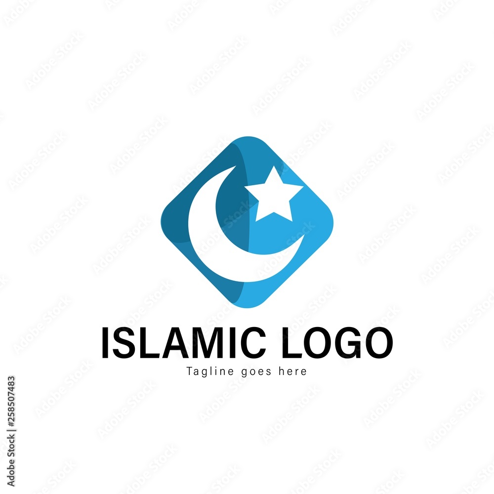 Fototapeta premium Islamic logo template design. Islamic logo with modern frame vector design