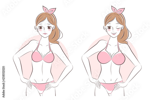 the girl with breast augmentation