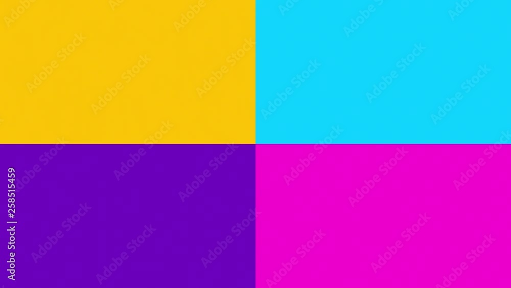 A colorful bright background consisting of four squares of yellow, pink, purple and blue mint color, minimal, zine, abstract collage, graphics, motion design, 3d animation. A colorful bright background consisting of four squares of yellow, pink, purple and blue mint color, minimal, zine, abstract collage, graphics, motion design, 3d animation.