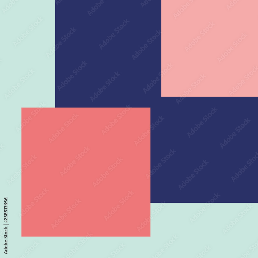 Vector Geometric Background in Material Design style. Universal Simple Minimalistic Colorful Pattern based on Grid and keyline shapes. Artwork for Business Web Presentation Cover Fabric. Indigo Pink