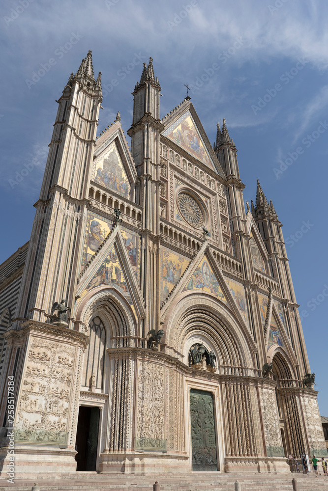 Facade of Orvieto Cathedral in Italy