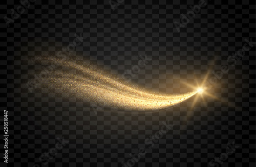 gold sparks dust transparent objects set
