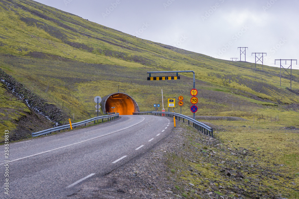 Almannaskard Tunnel on the national Route 1 in Iceland Almannaskard Tunnel on the national Route 1 in Iceland