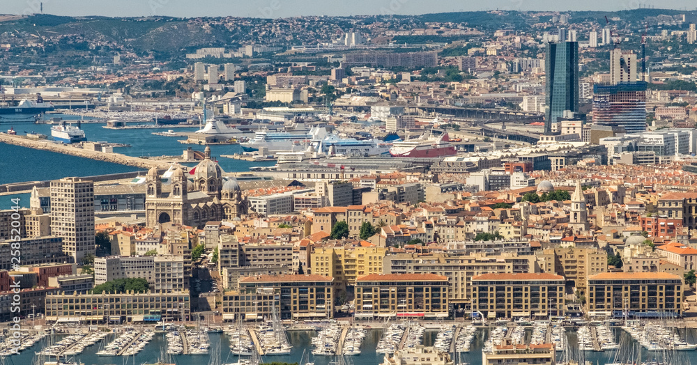 View from the walls ofNotre-Dame de la Garde,Marseille,France.