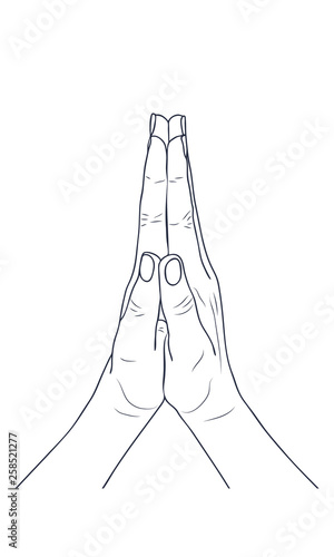 Vector sketch illustration - women's hands.