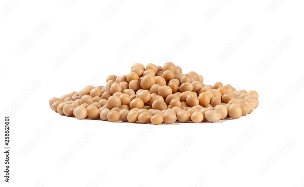 soy bean heap isolated on white background. nutrition. food ingredient. soy bean heap isolated on white background. nutrition. food ingredient.