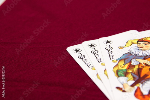 three joker cards isolated