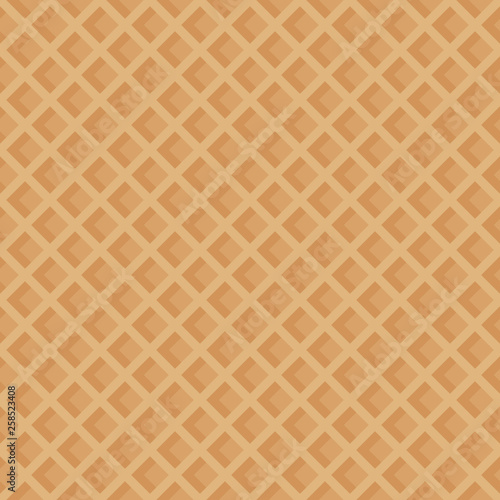 The texture of the waffles. Seamless pattern. Endless picture. Vector illustration. For packaging, advertising, cafe and restaurant menus.