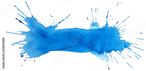 Blot of blue watercolor isolated on white background