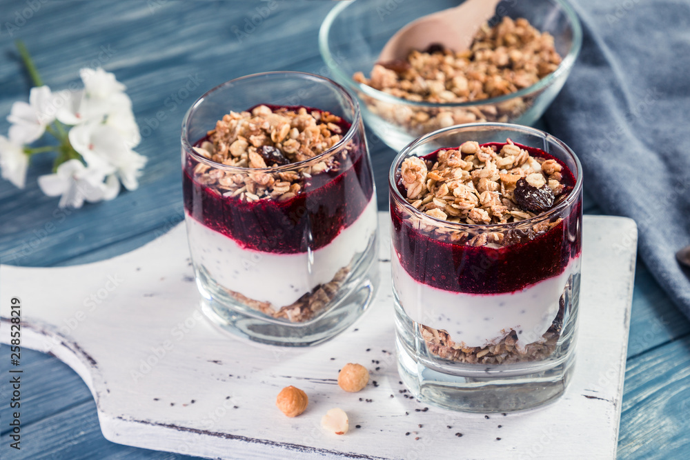 Image with granola and yogurt. Image with granola and yogurt.