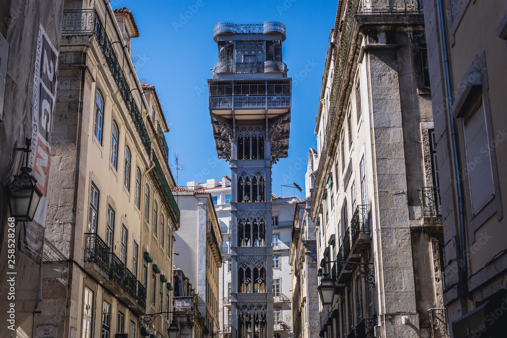 Santa Justa Lift commonly known as Carmo Lift in Lisbon city, Portugal