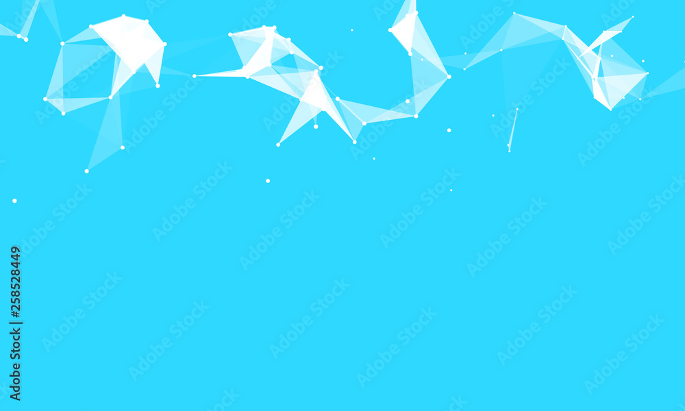 Obraz premium Abstract futuristic background with dots and lines. Vector illustration. Scientific and technological concept, molecular particles and atoms. Big data digital. Polygonal structure.