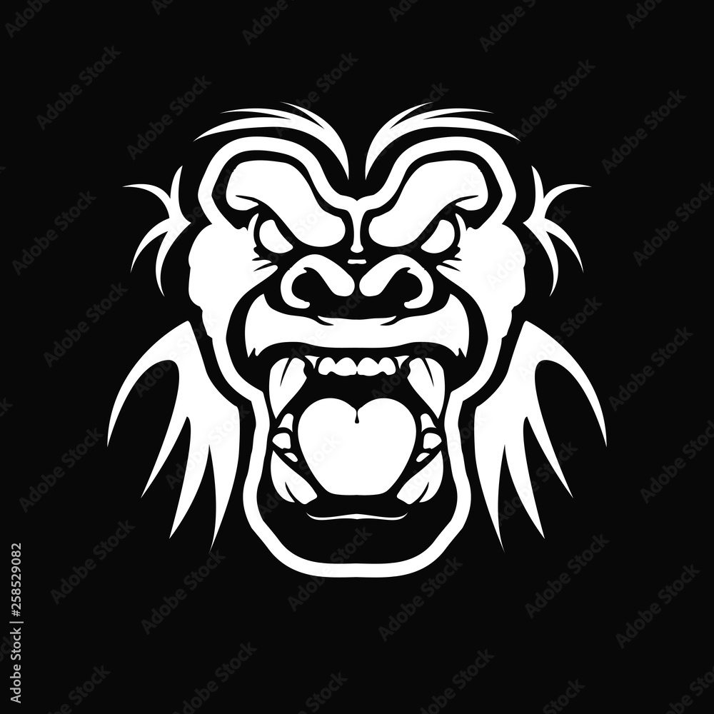 gorilla head vector logo