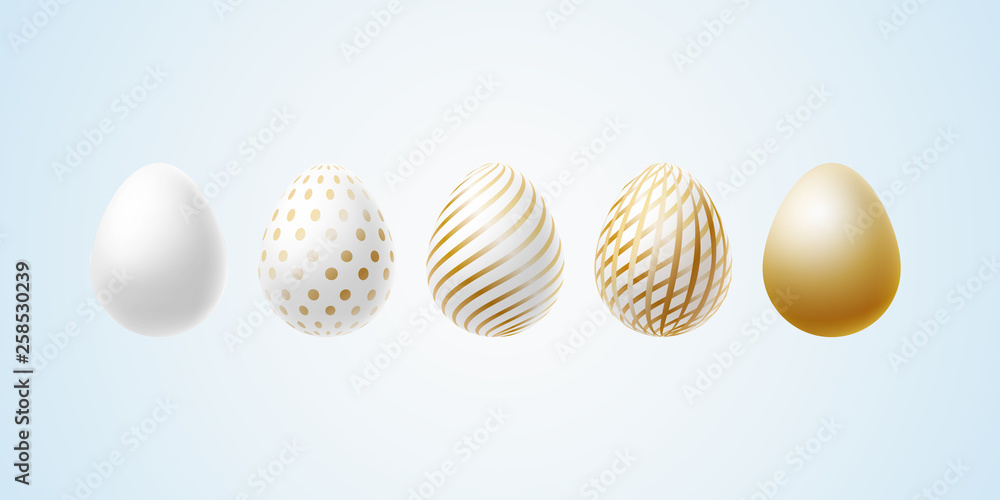 Easter egg Set of elegant modern luxury white gold Easter eggs with a spiral lines pattern specks dots on a light background Egg design element for elegant Easter cards luxury elegant graphic Vector Easter egg Set of elegant modern luxury white gold Easter eggs with a spiral lines pattern specks dots on a light background Egg design element for elegant Easter cards luxury elegant graphic Vector
