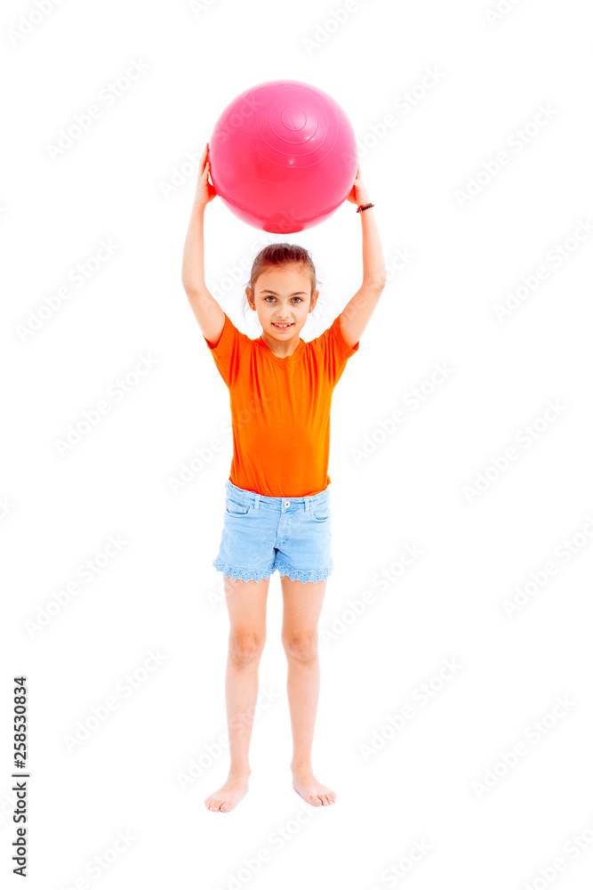 Fitness girl. Ball, cardiovascular.