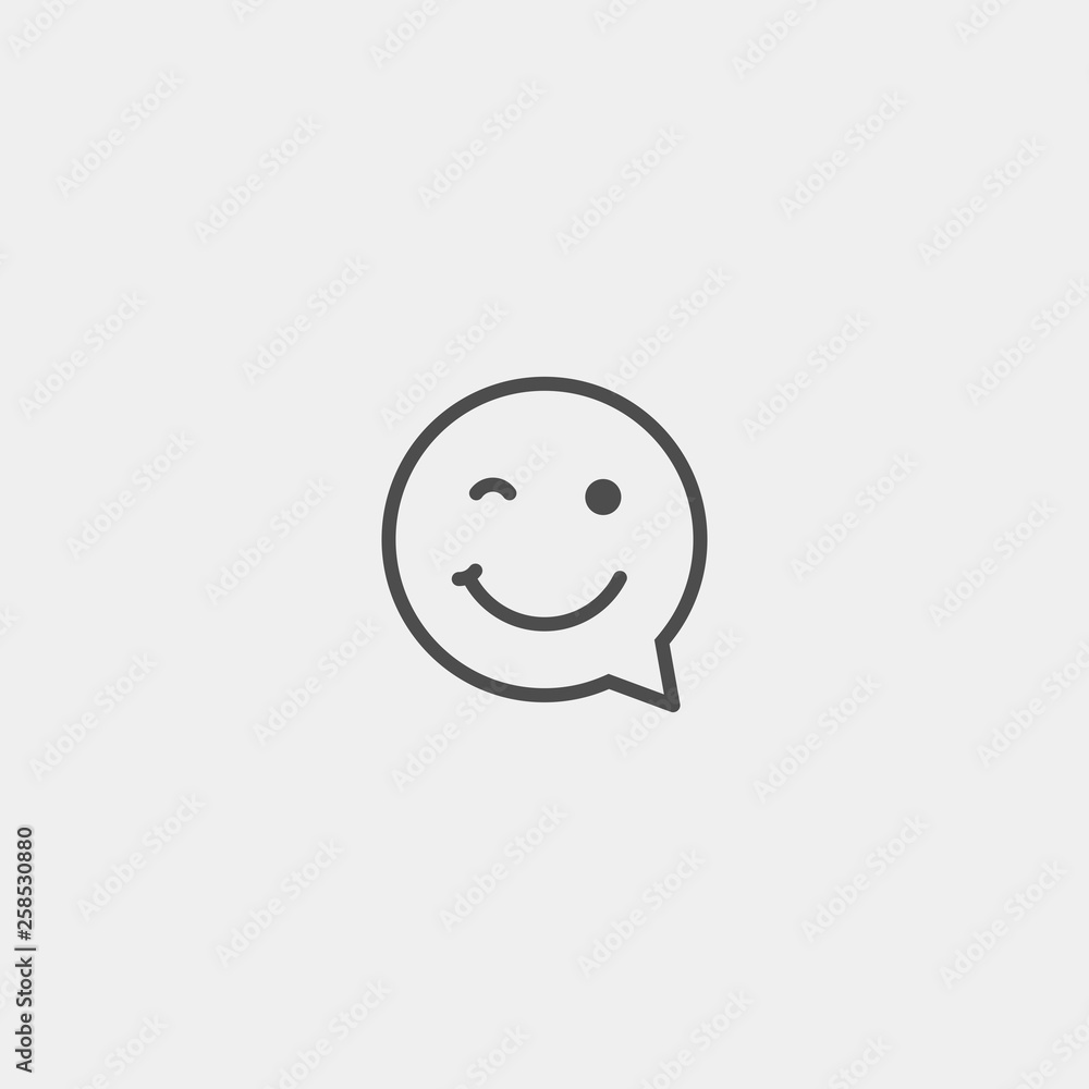 Smile flat vector icon. Smile bubble flat vector icon Smile flat vector icon. Smile bubble flat vector icon