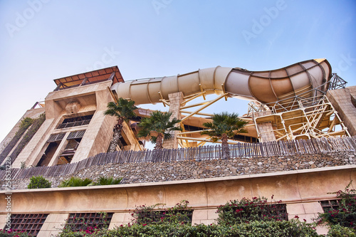 Photography Waterpark in Dubai. Slides in the water park