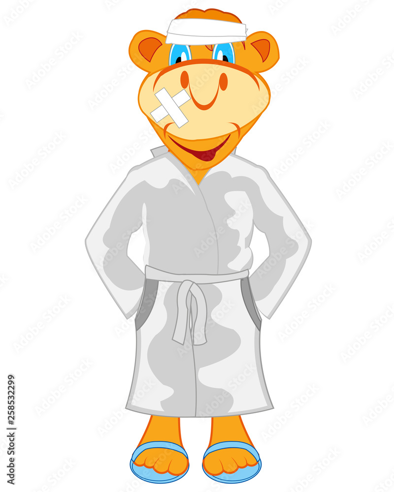 Vector illustration of the cartoon animal in hospital