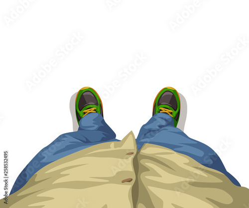 male legs on white