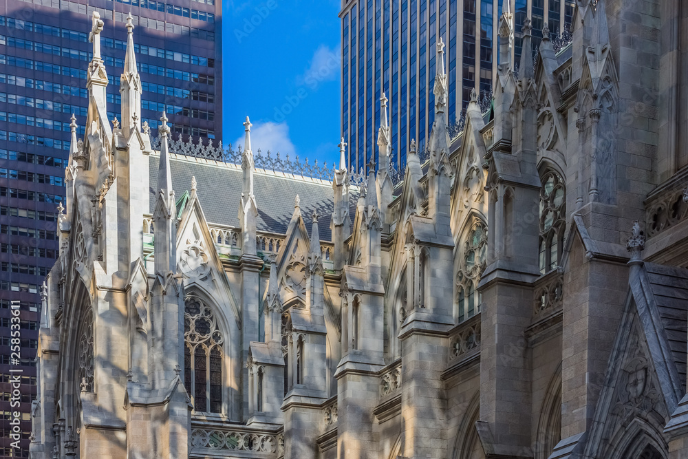 Naklejka premium St. Patrick's Cathedral one of main one of the main Manhattan Landmarks in New York City USA