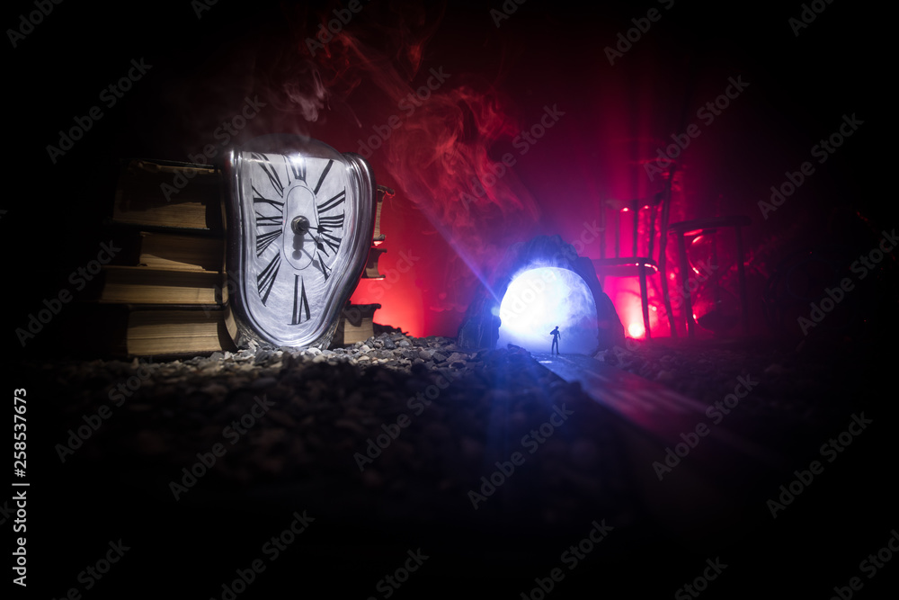 Time concept. Silhouette of a man