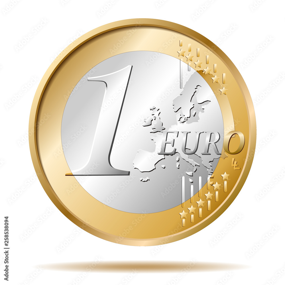 1 euro coin Stock Vector