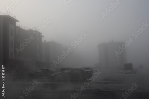 Smog fog contaminated air atmosphere