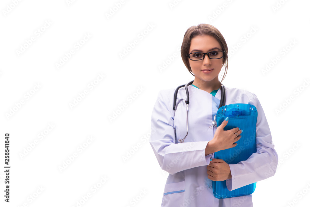 Young female doctor isolated on white Young female doctor isolated on white