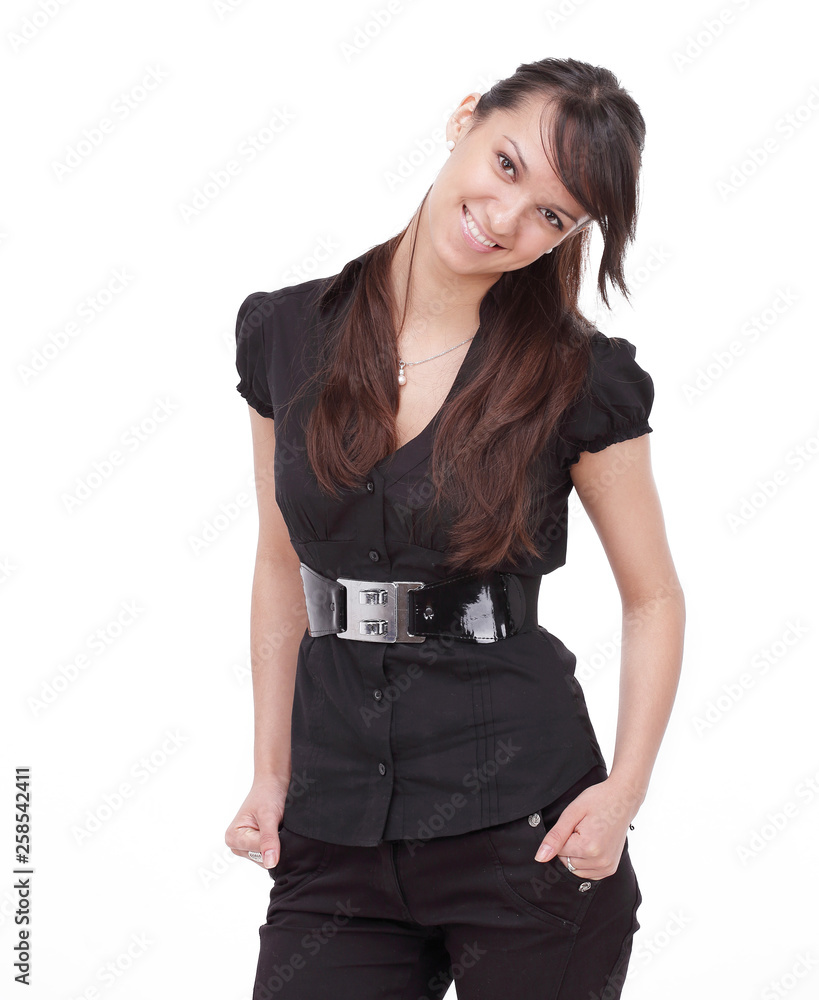 portrait of a successful young woman.isolated on white portrait of a successful young woman.isolated on white