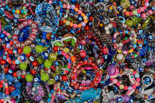 colorful beads on a background