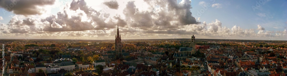 View of Belgium skyline during sunset