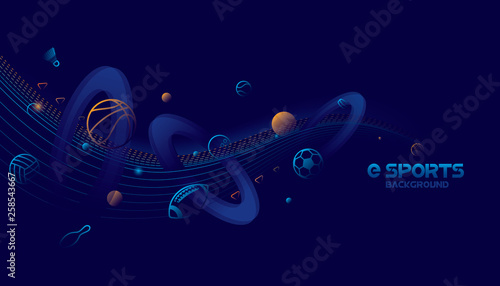 Vector esports with futuristic technology background design.