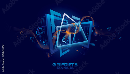 Vector e sports with futuristic technology background design.