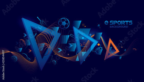 Vector e sports with futuristic technology background design.
