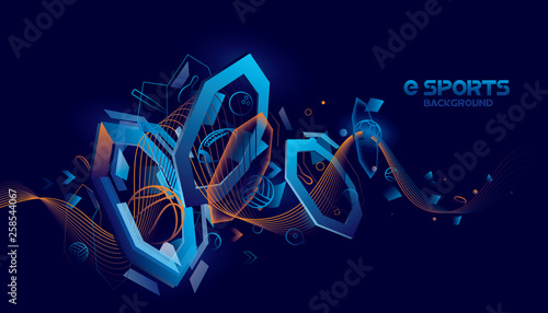 Vector e sports with futuristic technology background design.