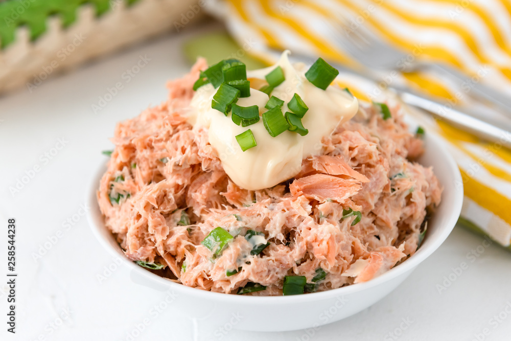 Smoked trout paste with mayonnaise and chives Smoked trout paste with mayonnaise and chives