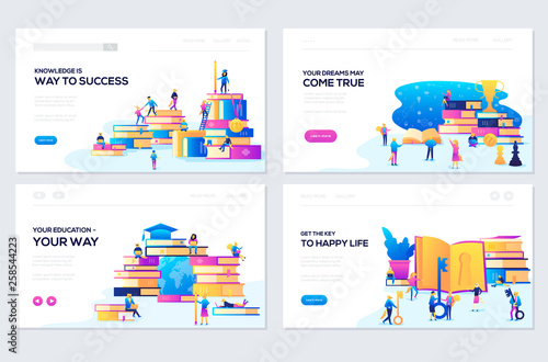 illustration of education, consulting, college, education app modern vector concepts.