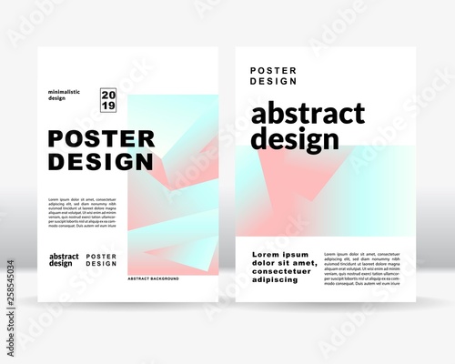 The abstract colorful gradient shapes poster template