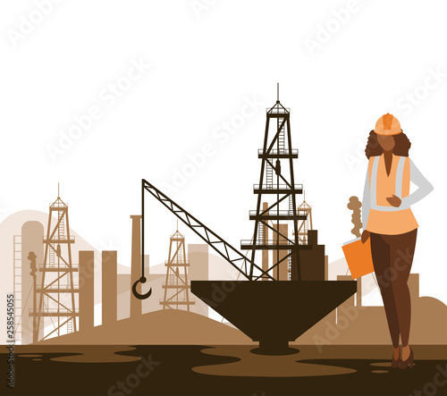 oil industry female worker character