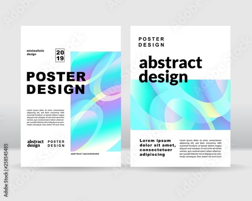 The abstract colorful gradient shapes poster template