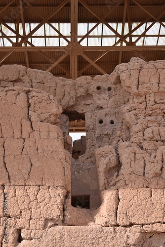 Coolidge, AZ., U.S.A., Jan. 30, 2018.  Casa Grande Ruins National Monument in 1918.  Mystery surrounds this unique circa 1350 A.D. 4-story “caliche” brick building and surrounding structures photo