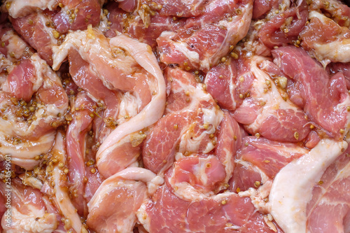 Marinated pork with spices Seasoning and cooking