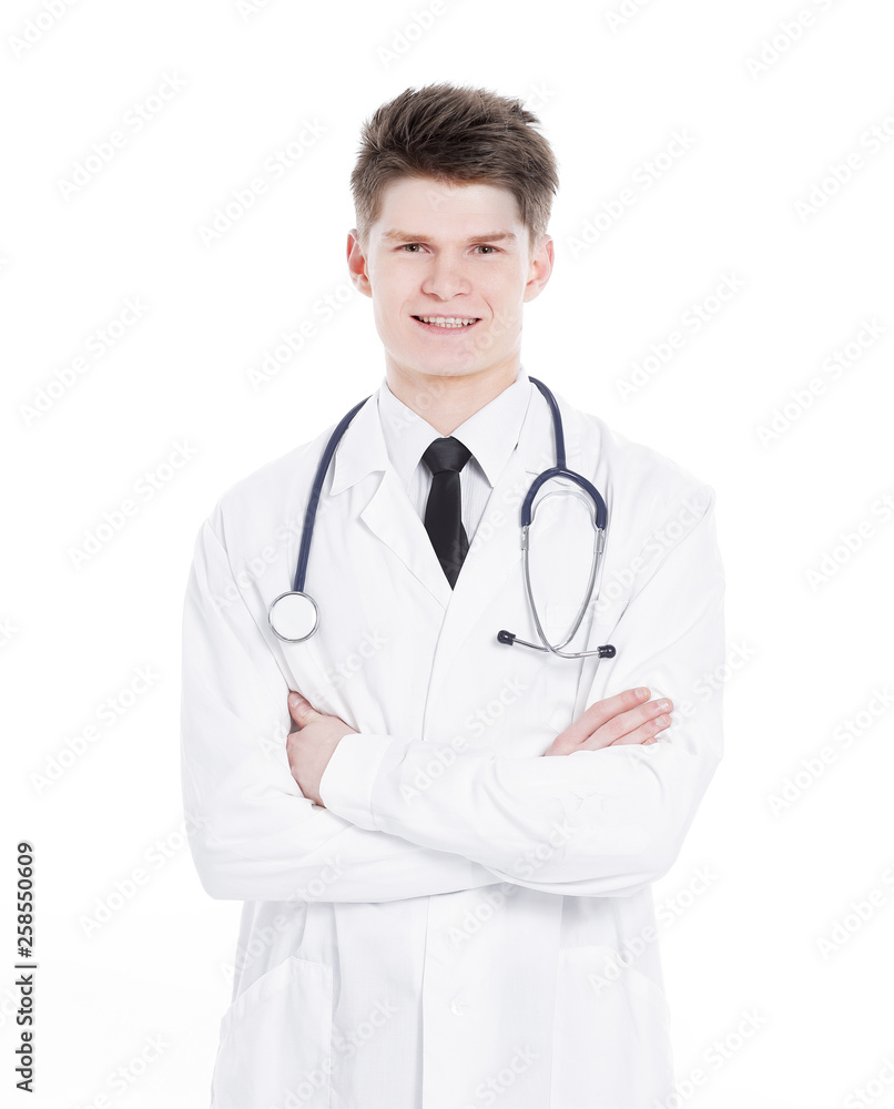 portrait of a practicing therapist.isolated on a white portrait of a practicing therapist.isolated on a white