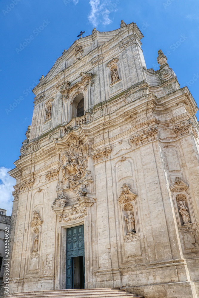 A view of the facade of the Basilica of San Martino in Martina Franca, Puglia, Italy